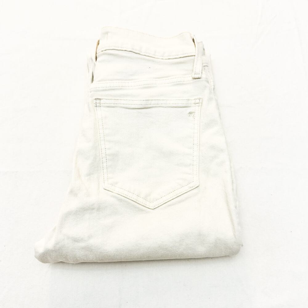 Madewell The Perfect Vintage Flare Crop Jean Cream White Denim Size 26